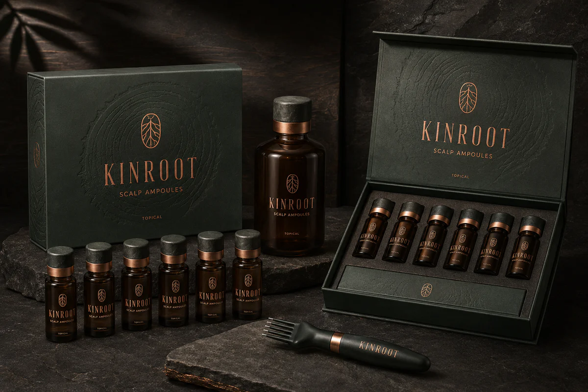 KINROOT topical scalp ampoules and comb applicator
